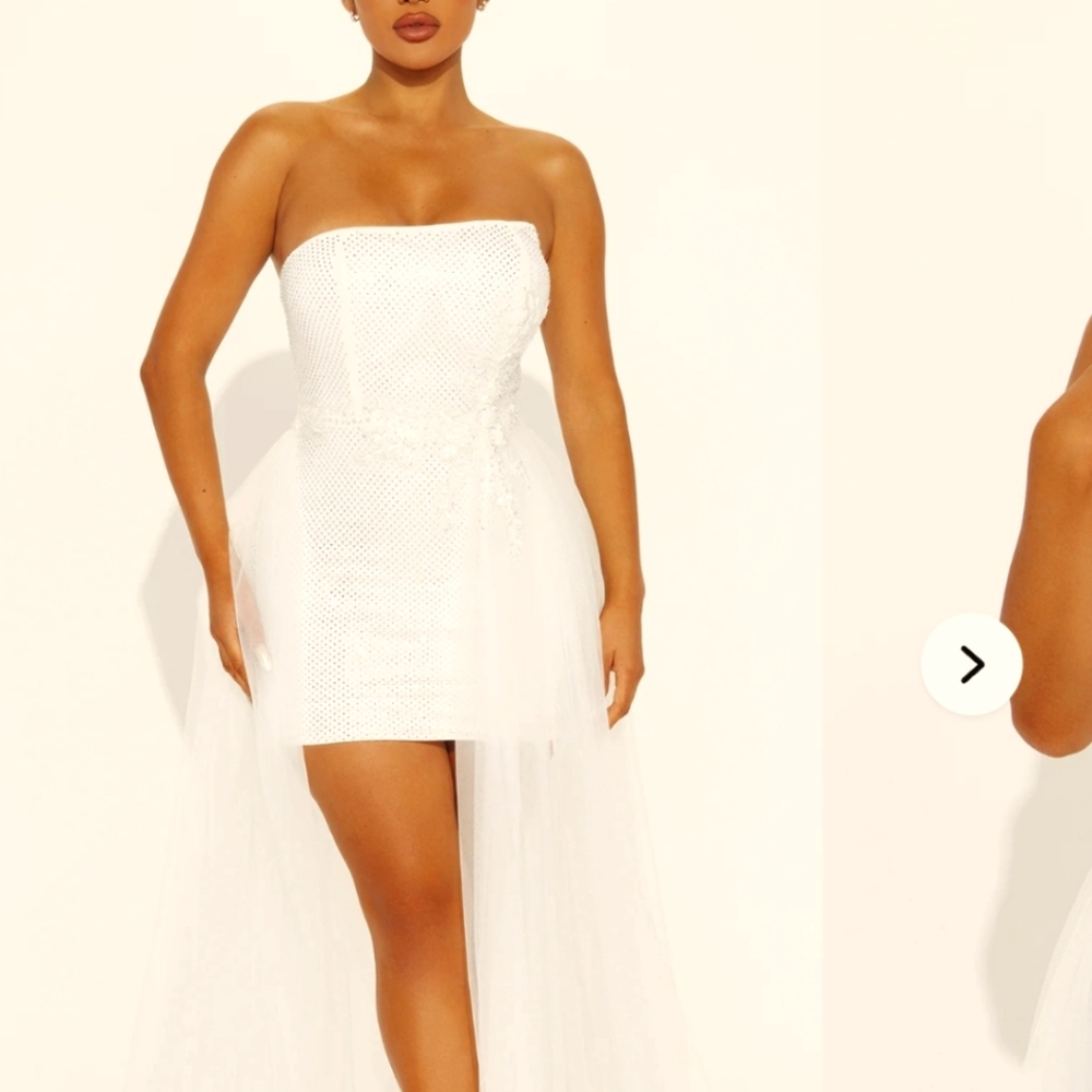 White mini bridal gown